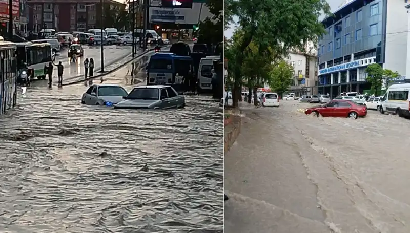 Ankara'da Şiddetli Sağanak: Sokaklar Göz Göre Göre Suyun İçinde Kaldı