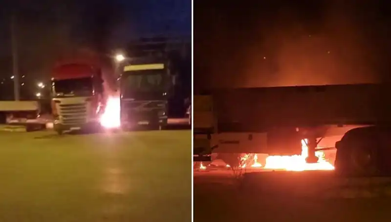 Park Halindeki Tırlara Gizemli Yangın: Korkutan Olayın Ayrıntıları