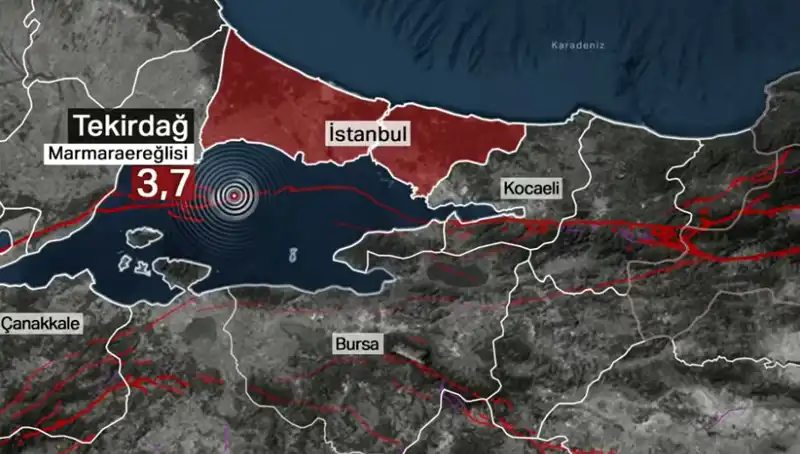 Marmara Denizi’nde 3.7 Büyüklüğünde Deprem Gerçekleşti: Detaylar Burada