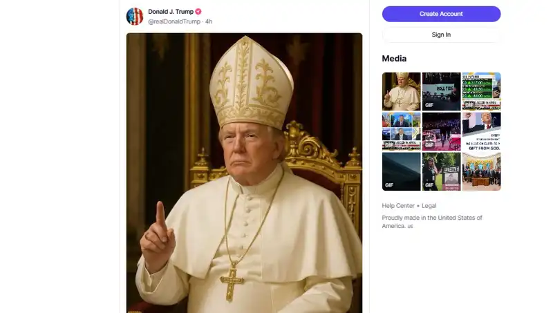 Trump, Papalığın Tepe Noktasında Kendi Fotoğrafını Paylaştı