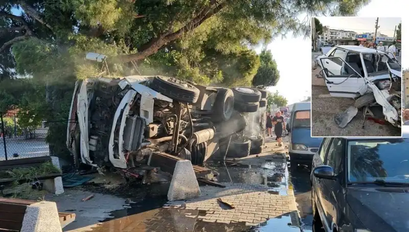 Freni Patlayan Kamyon, Trafik Işığında Büyük Kaza Yaptı!